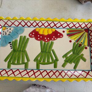 Becca The JWM Collection Serving tray platter tropical design Whimsical